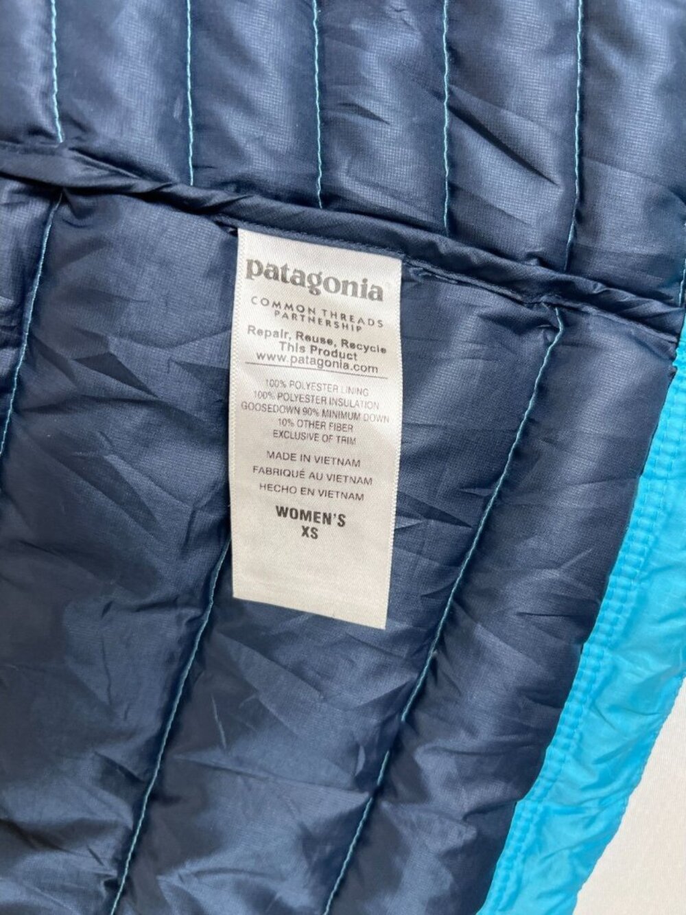Patagonia Women XS Down Sweater Vest Blue 800-Fill Puffer Ultralight Quilted - Picture 4 of 12